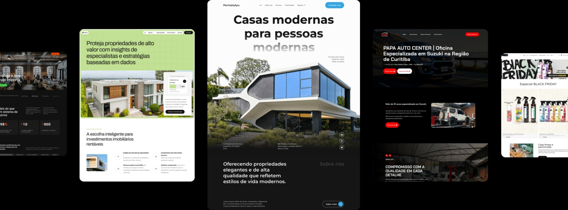 Vitrine de sites criados pela Ulti Agência